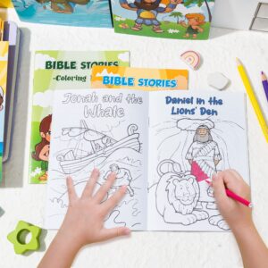 Amazon Zainpe 24Pcs Christian Bible Stories Coloring Books For Kids Bible Study Easter Theme DIY Art Drawing Book Jesus Noah s Ark Pattern Color Booklets Party Favors Supplies Birthday Gift Goodie Bag Filler