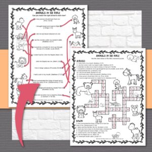 Animals In The Bible Activity Pages Kids Bible Teacher