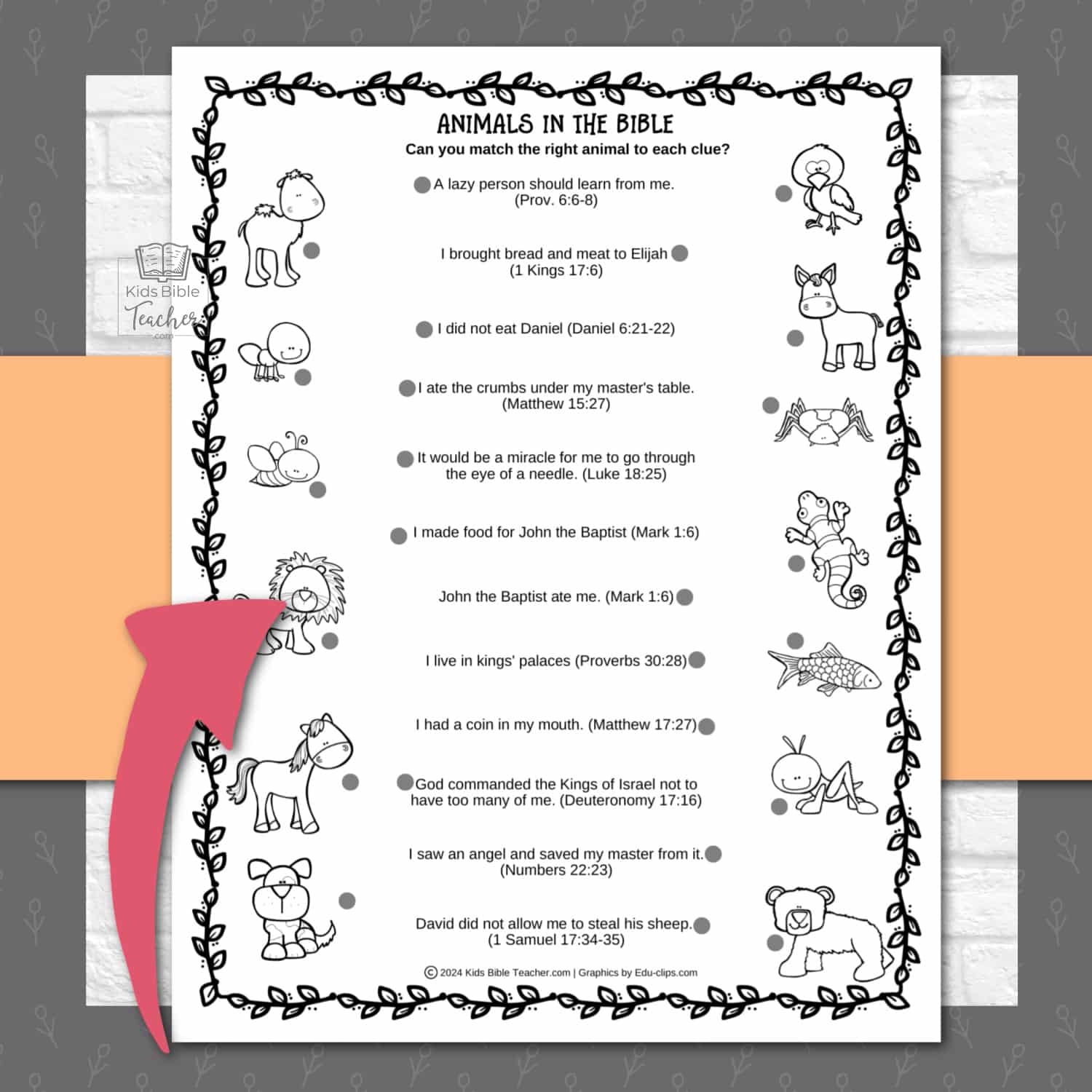 Animals In The Bible Activity Pages Kids Bible Teacher