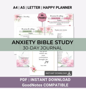 Anxiety Bible Study Journal 30 day Scripture Study Guide Bible Study For Women Ministry Printable Bible Worksheets Digital Bible Journal Etsy