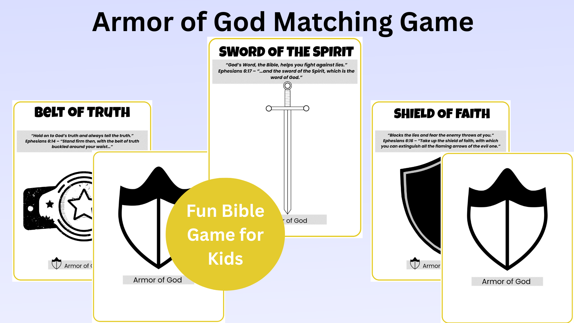 Bible Match Game Printable