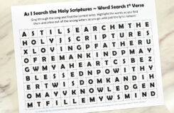 As I Search The Holy Scriptures Word Search Primary Singing