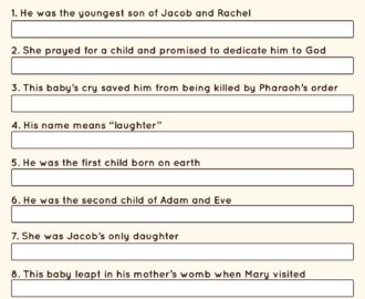 Baby Shower Bible Games 10 Free PDF Printables Printablee