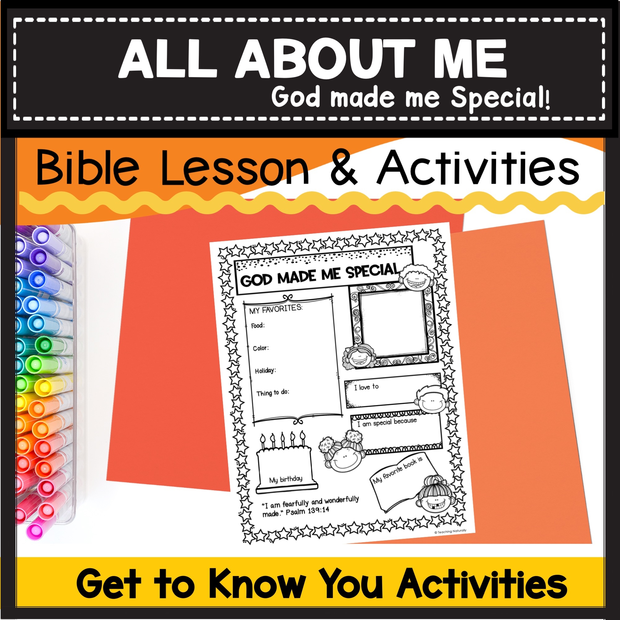 Back To School All About Me God Made Me Special Made By Teachers