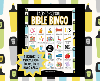 Back to School Bible Bingo Family Event Deeper KidMin