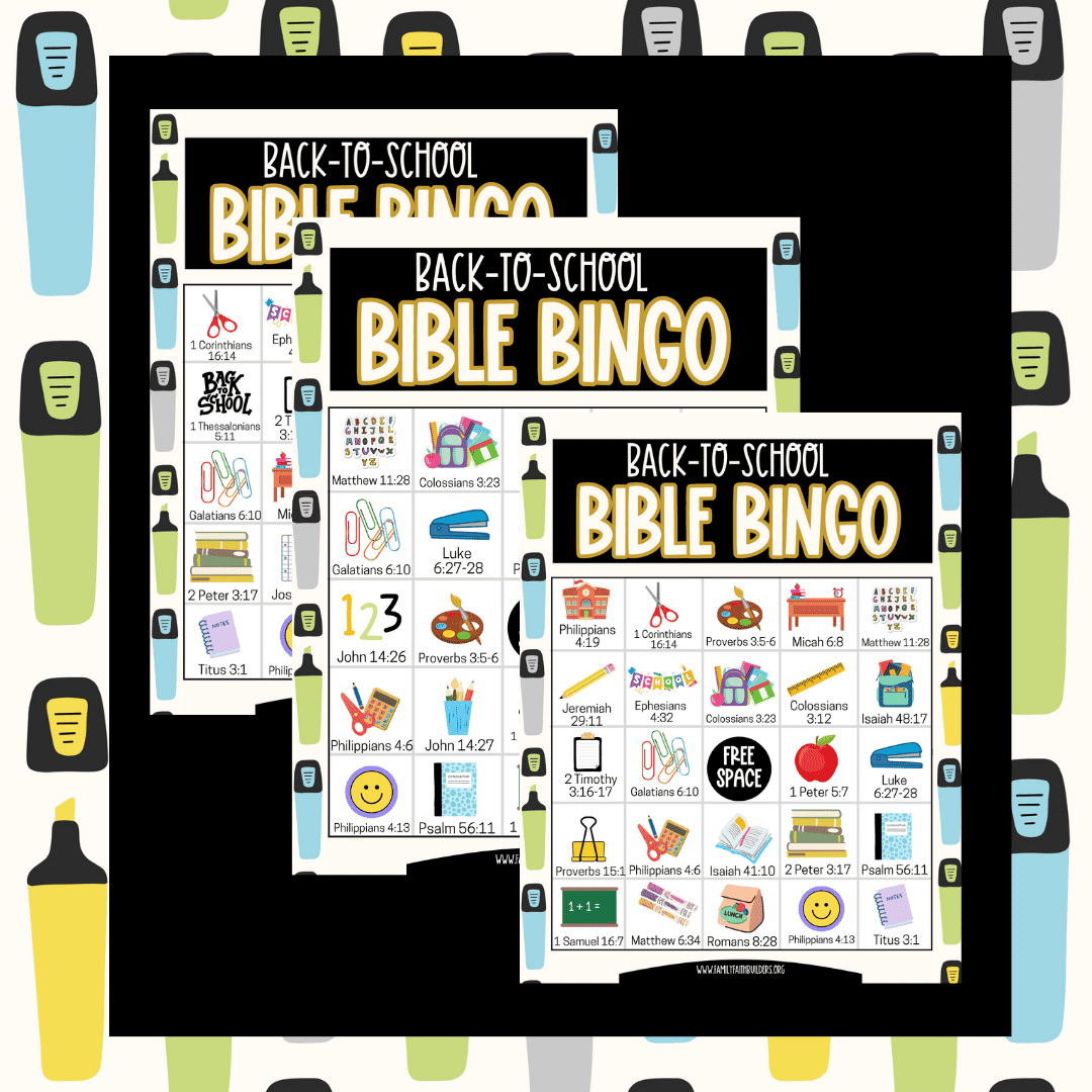Back to School Bible Bingo Family Event Family Faith Builders