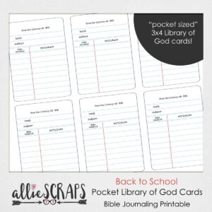 Back To School Pocket Library Of God Card Printable AllieScraps SHOP
