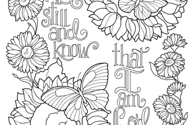 Be Still And Know Coloring Page In Two Sizes 8 5X11 Bible Journaling Tip in 6X8 Etsy