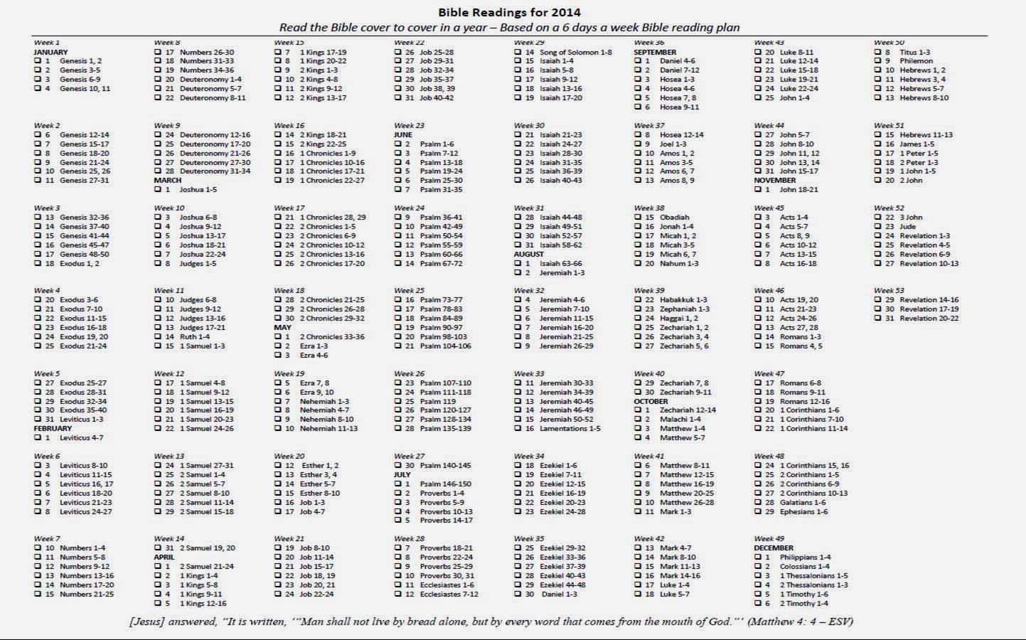 Bible 1 Year Bible Reading Bible Reading Plan 2014