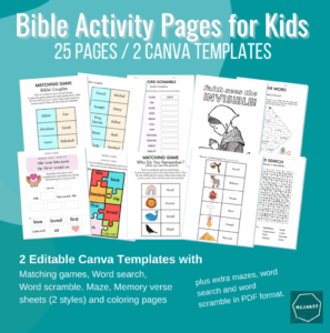Bible Activities Printable Pack For Kids With PLR