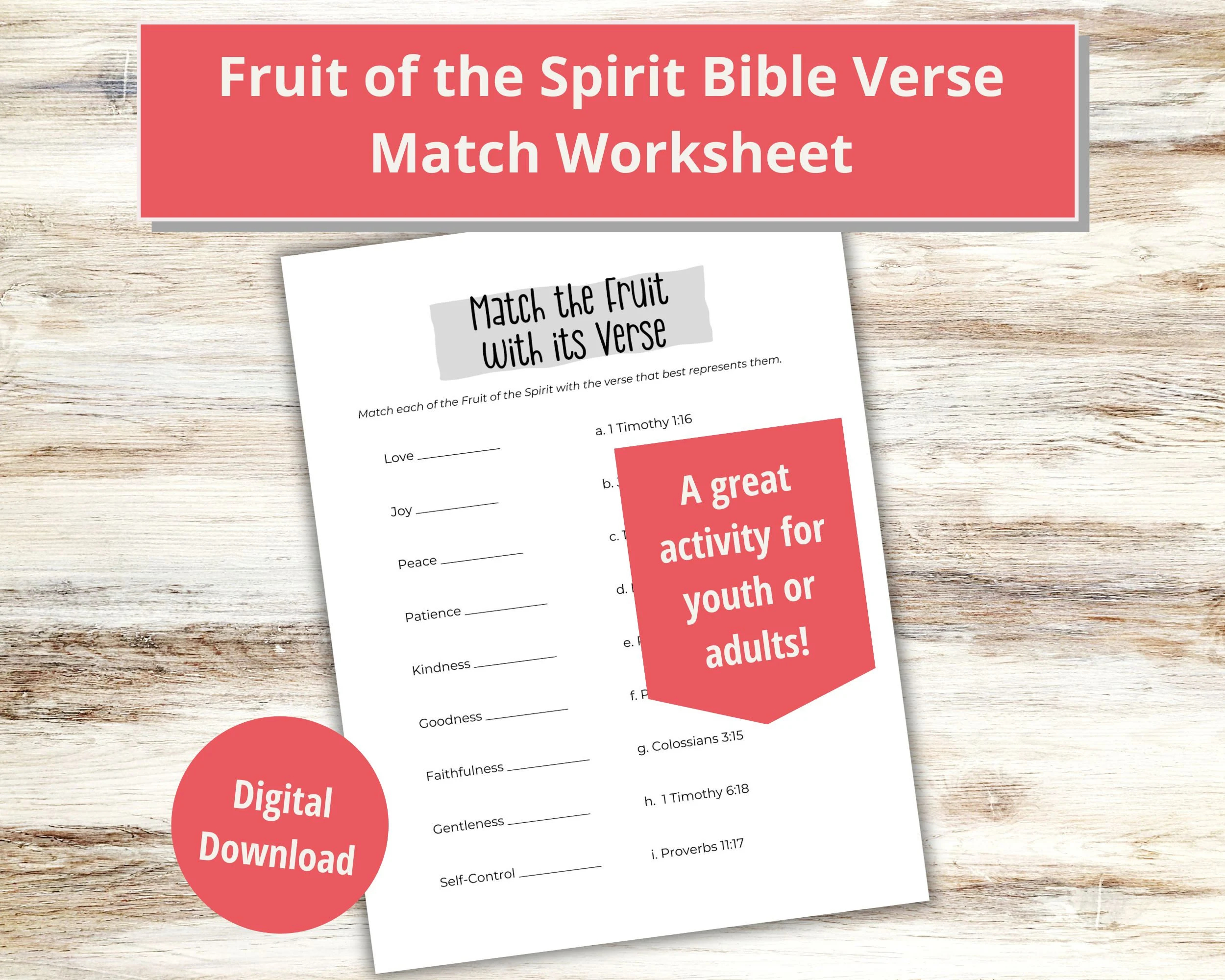 Bible Activity Worksheets For Adults Etsy