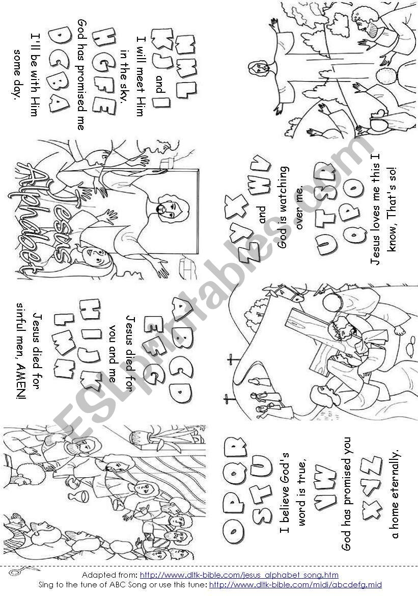 Bible Alphabet Song Mini Book ESL Worksheet By Alenka