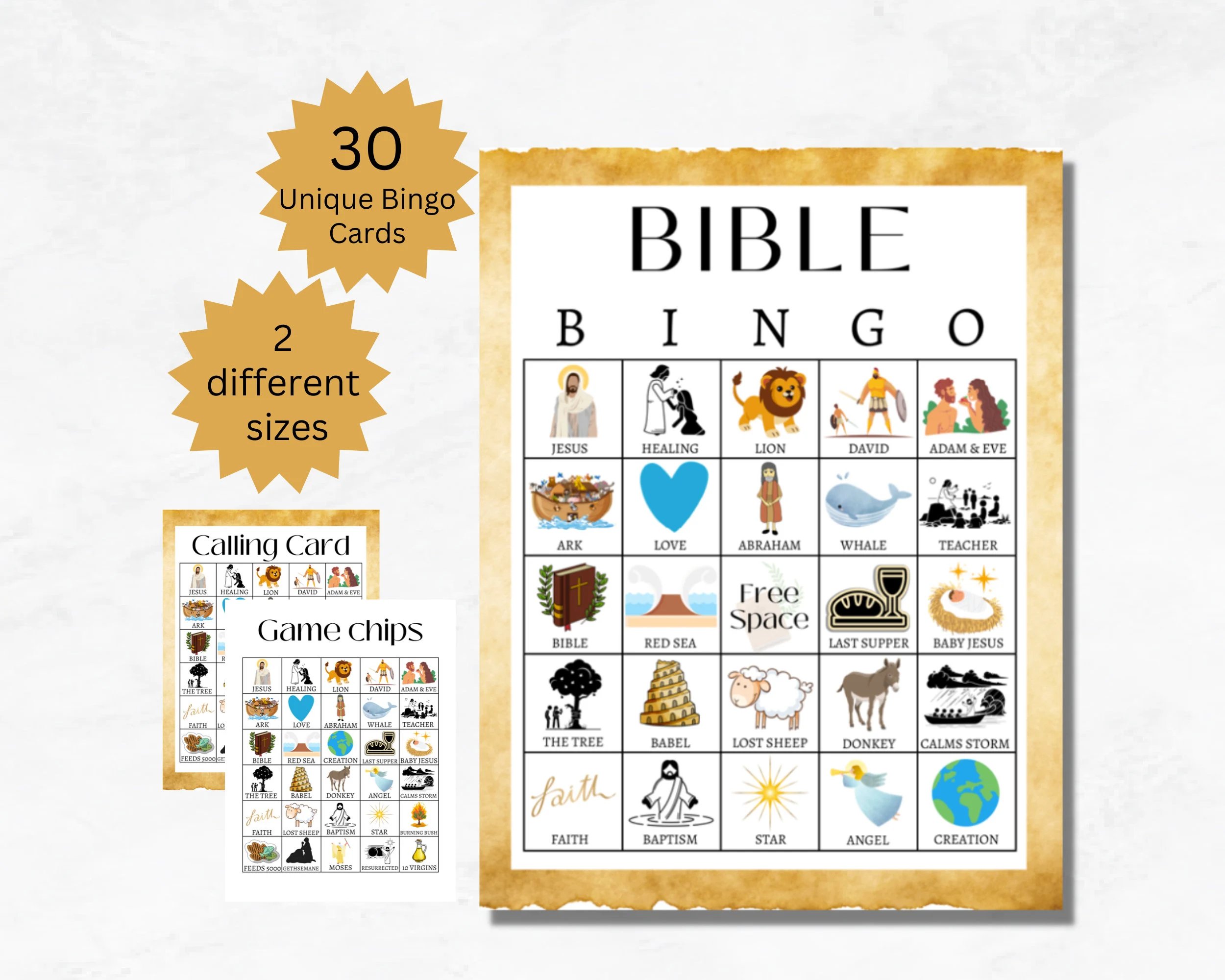 Bible Bingo Cards Printable Bible Stories Activity For Kids 