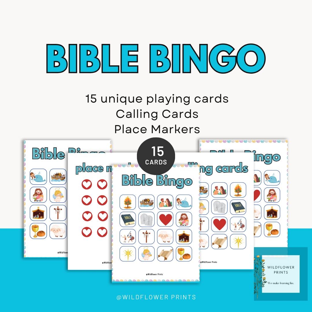 Bible Bingo Game 15 Playing Cards With Spot Markers Religious Education Bible Games Classful