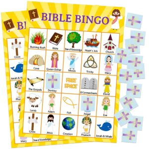Bible Bingo Game For Vacation Bible School 24 Players For Kids Christian Sunday Church Amazon sg Toys