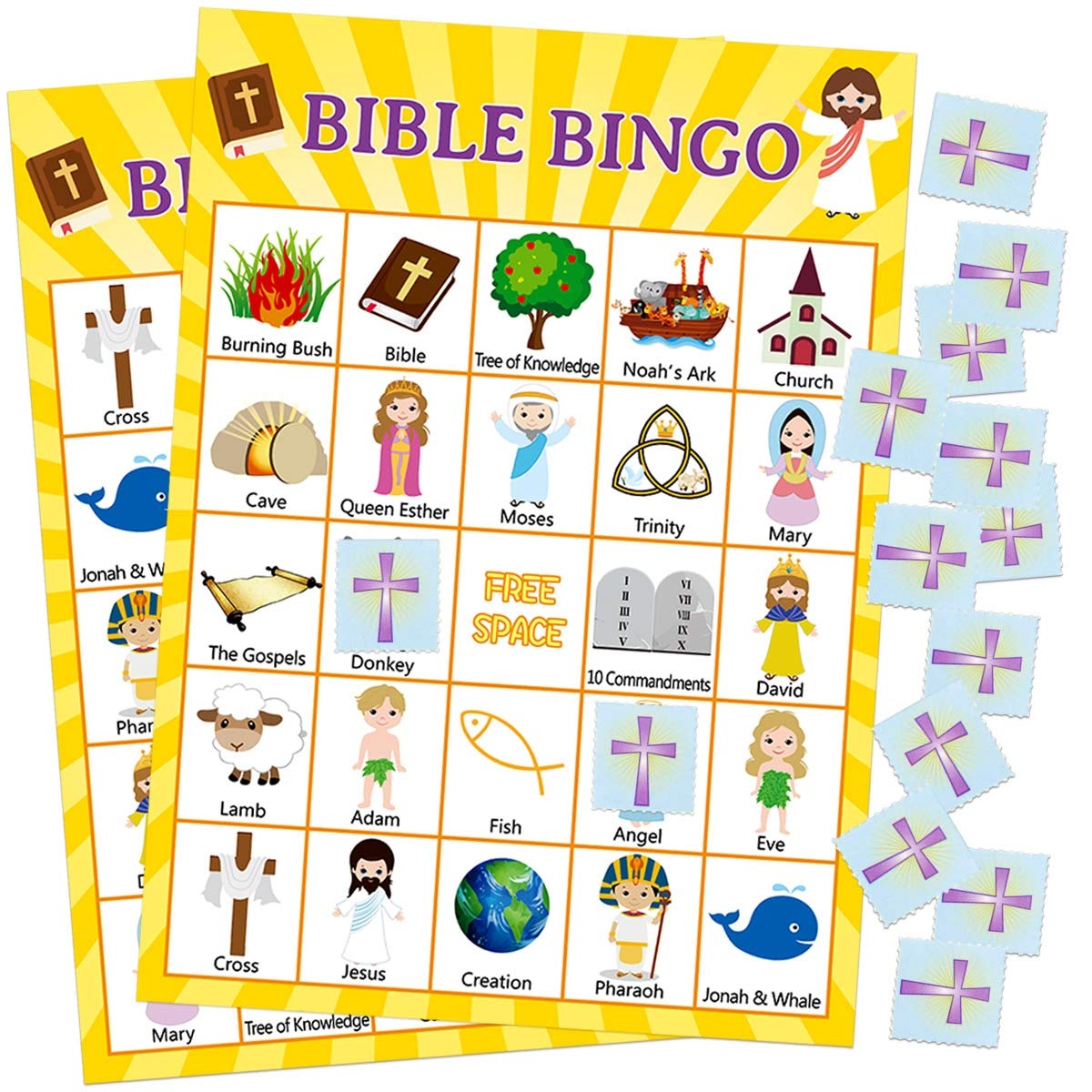 Bible Bingo Game For Vacation Bible School 24 Players For Kids Christian Sunday Church Amazon sg Toys
