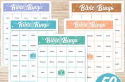 Bible Bingo Printable Game 50 Cards With Bible Characters Christian Bingo For Kids And Adults Etsy
