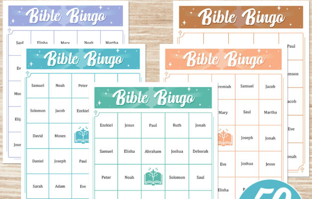 Bible Bingo Printable Game 50 Cards With Bible Characters Christian Bingo For Kids And Adults Etsy