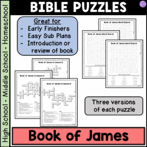 Bible Book Of James Crossword Word Search Puzzle Activities Made By Teachers