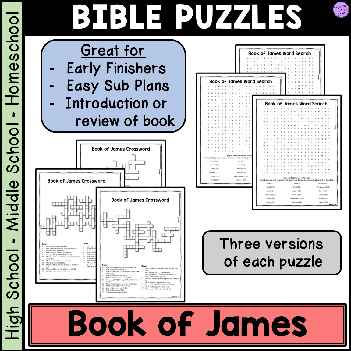 KJV Bible Puzzles Printable