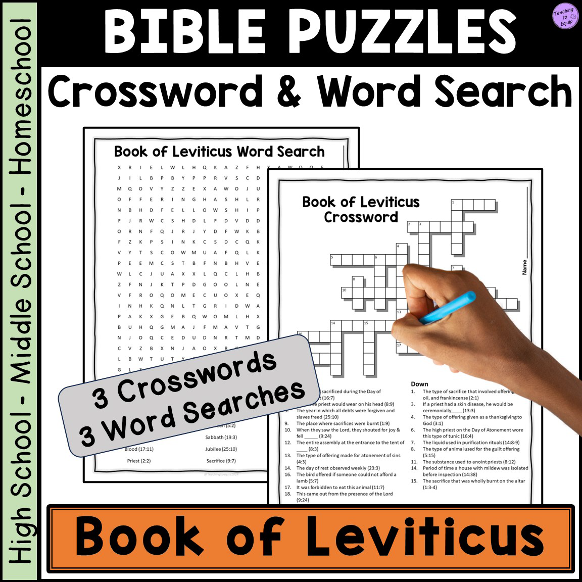 Bible Book Of Leviticus Crossword Word Search Puzzle Activities Made By Teachers
