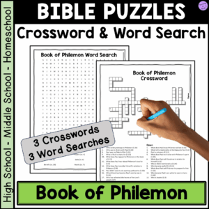 Bible Book Of Philemon Crossword Word Search Puzzle Activities Made By Teachers