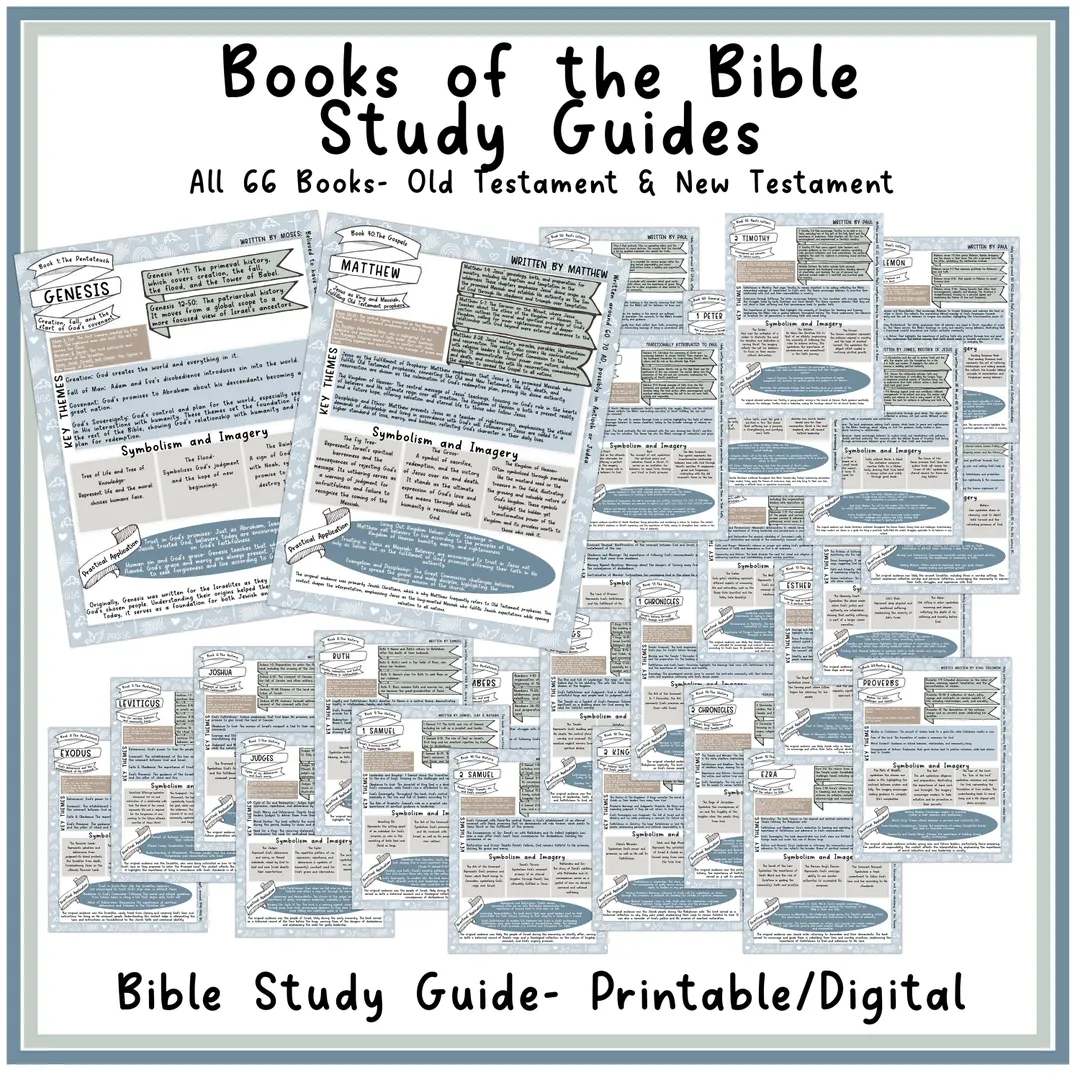bible book summary guide printable bible books student summary lesson for each book of the bible old new testament digital study tool etsy
