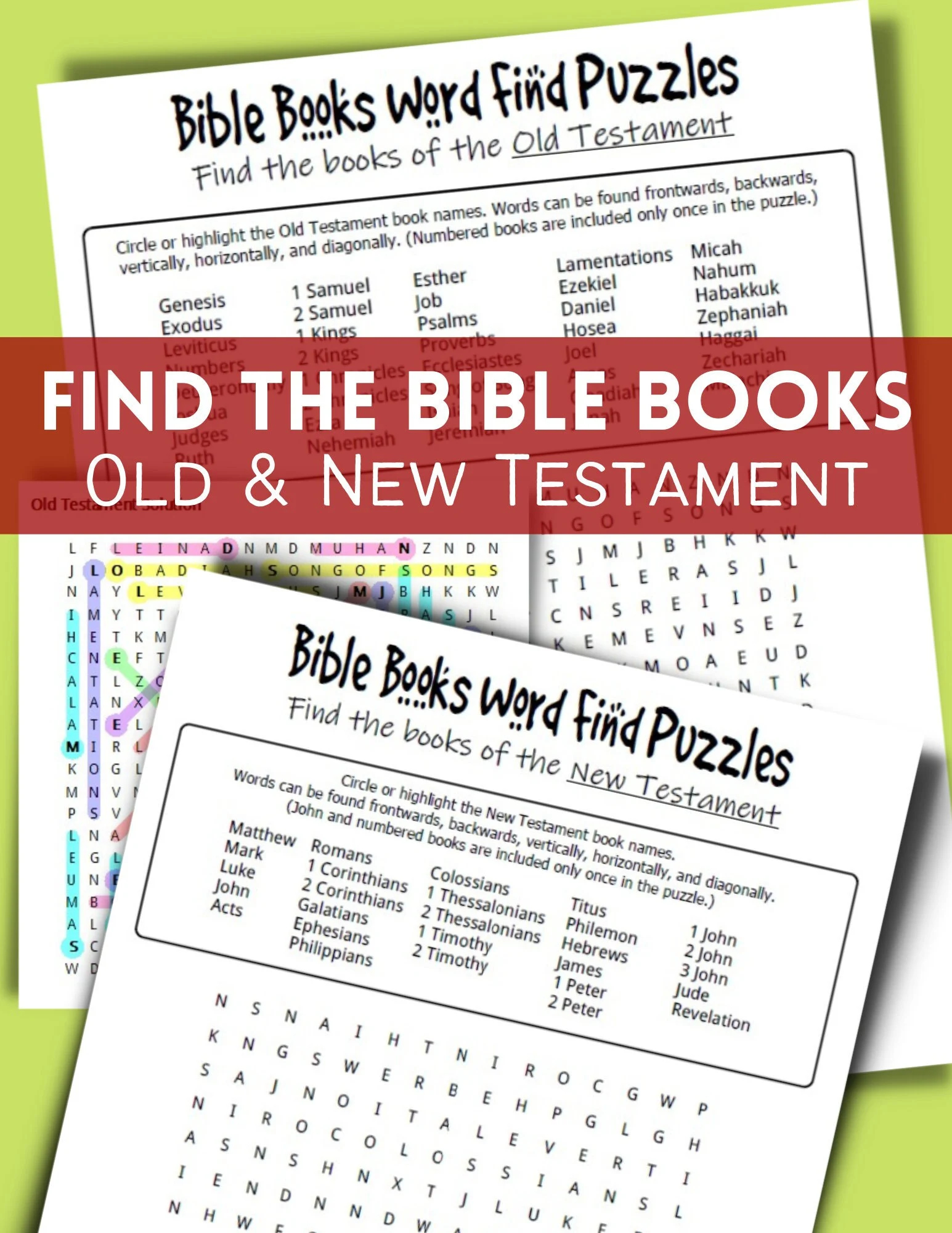 Bible Books Word Find Search Puzzle Game Old Testament Word Find New Testament Word Search Have Fun Playing Our Bible Books Puzzles Etsy