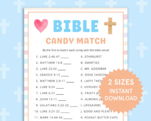 Bible Candy Match Bible Games For Kids Adults Easter Sunday School Activities Womens Ministry Games Kids Ministry Youth Group Activities Etsy