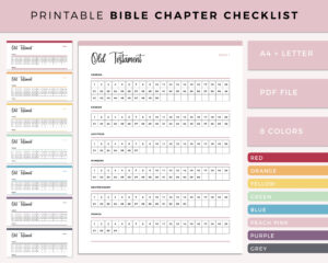 Bible Chapter Checklist Printable Bible Journaling Bible Tracker Bible Reading Plan Bible In A Year Protestant Bible A4 And Letter Etsy