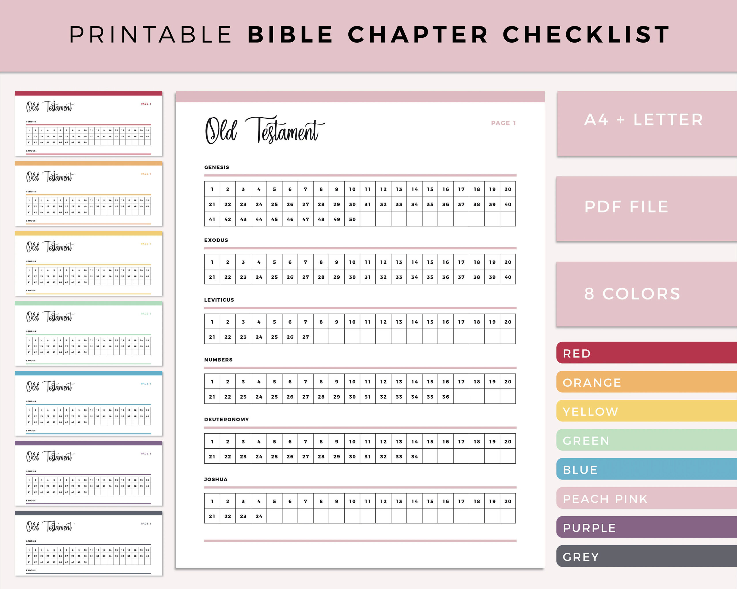 Bible Chapter Checklist Printable Bible Journaling Bible Tracker Bible Reading Plan Bible In A Year Protestant Bible A4 And Letter Etsy