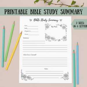 Bible Chapter Summary Print At Home Bible Journal Pages Bible Journal Bible Study Printable Printable Devotional Printable Bible Etsy