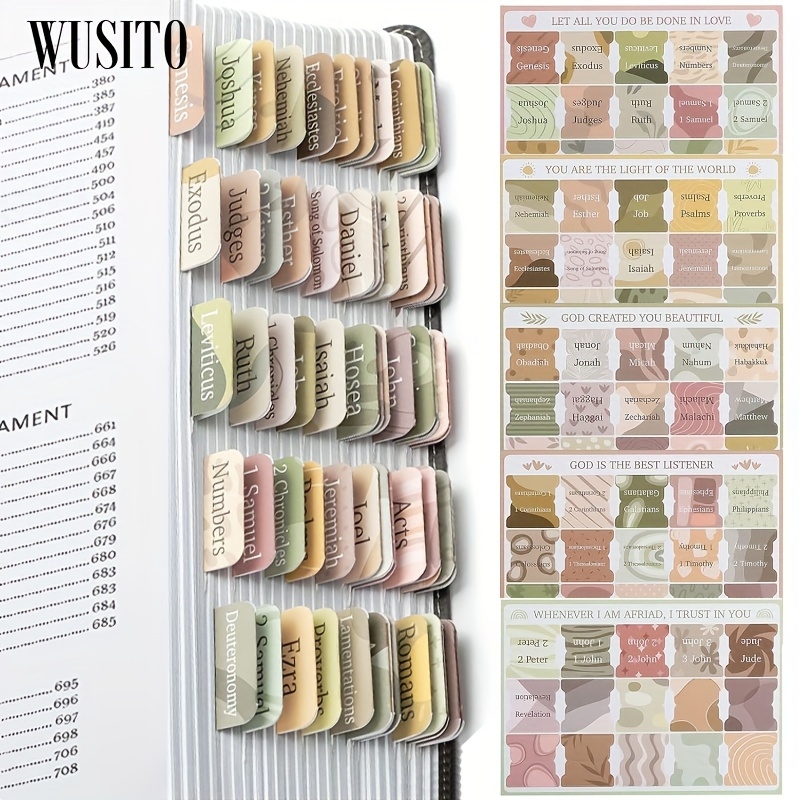 Bible Chapter Tabs Laminated Bible Tabs For Women Men Large Print Tabs For Study Bibles Boho Theme For Easy Navigation And Quick Reference Easy to Read And Apply Tabs For All
