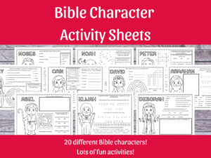 Bible Character Activity Sheets Etsy