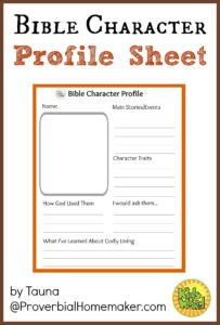 Bible Character Profile Sheet