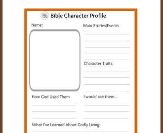 Bible Character Profile Sheet