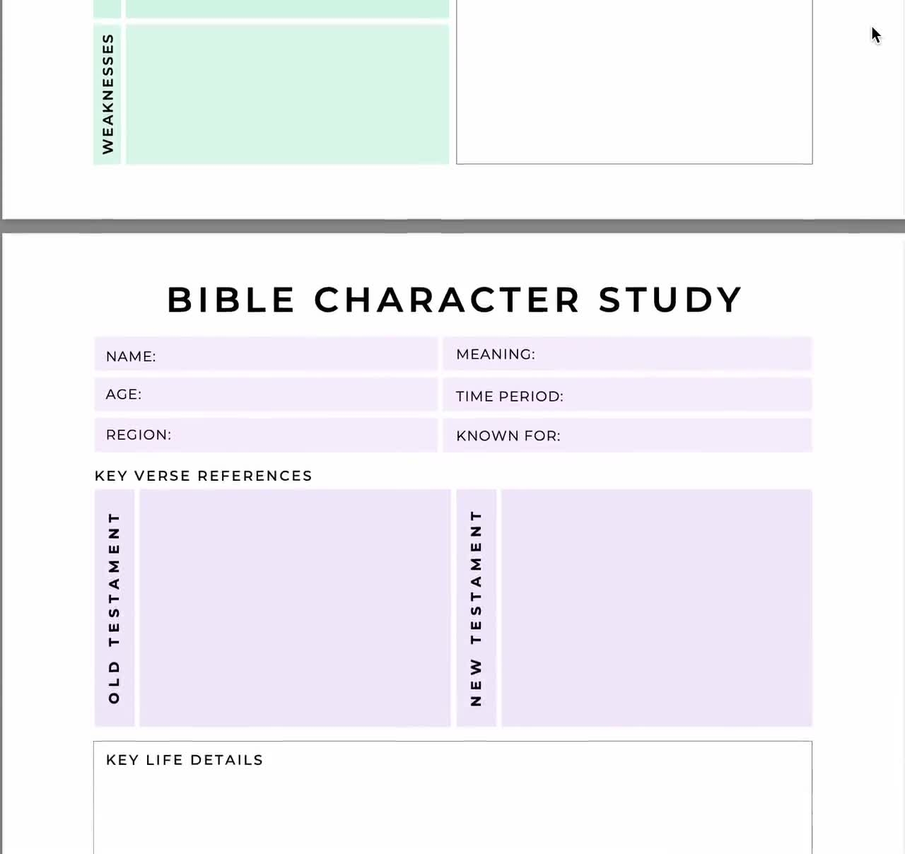 Bible Template Printable