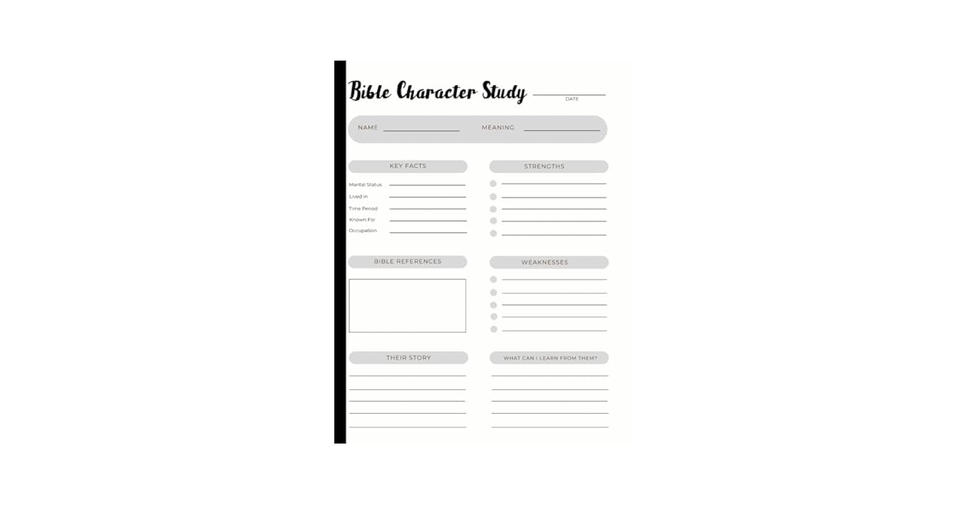 Bible Character Study Journal Comprehensive Workbook For Exploring Key Figures In Scripture Track Names Meanings Key Facts Strengths Weaknesses Perfect For Personal Or Group Bible Studies Co Hobo Amazon Books
