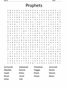 Bible Characters Word Search WordMint