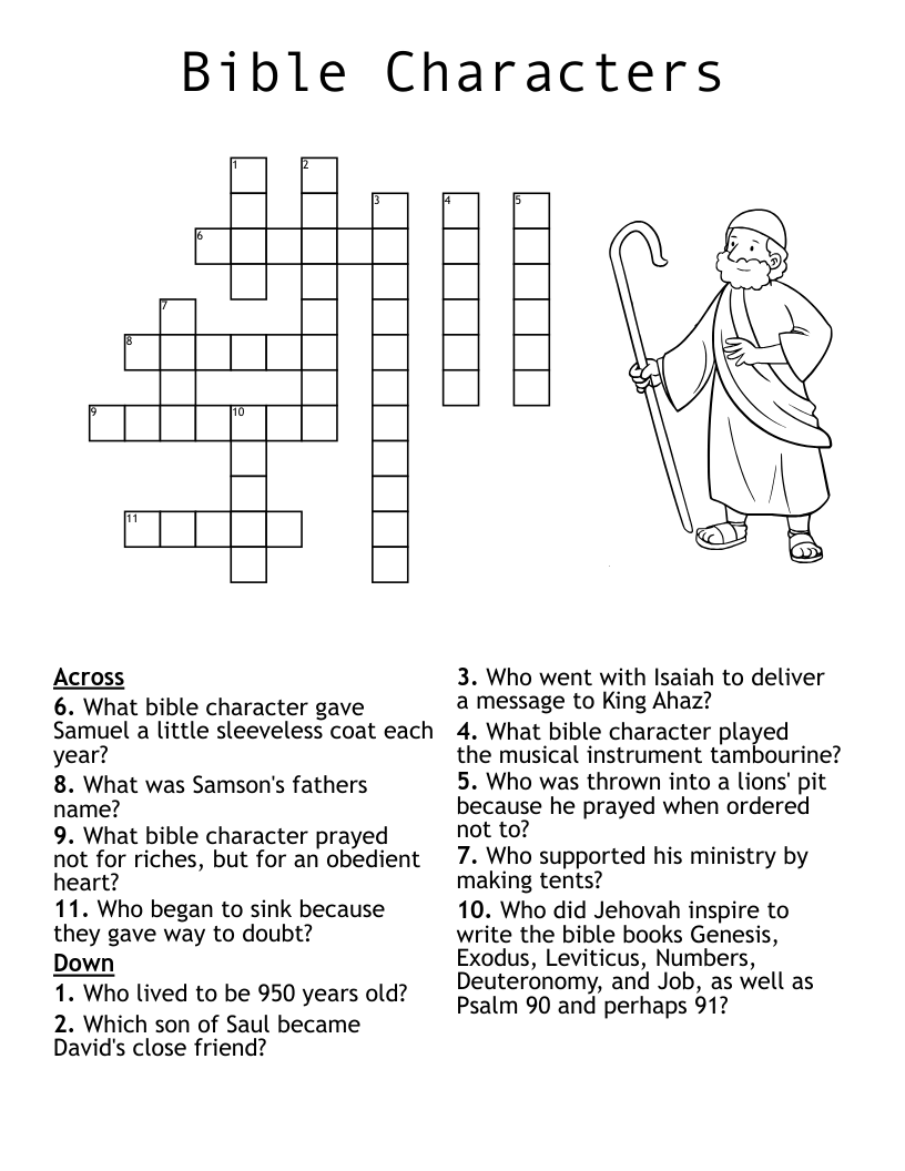Bible Characters Word Search WordMint