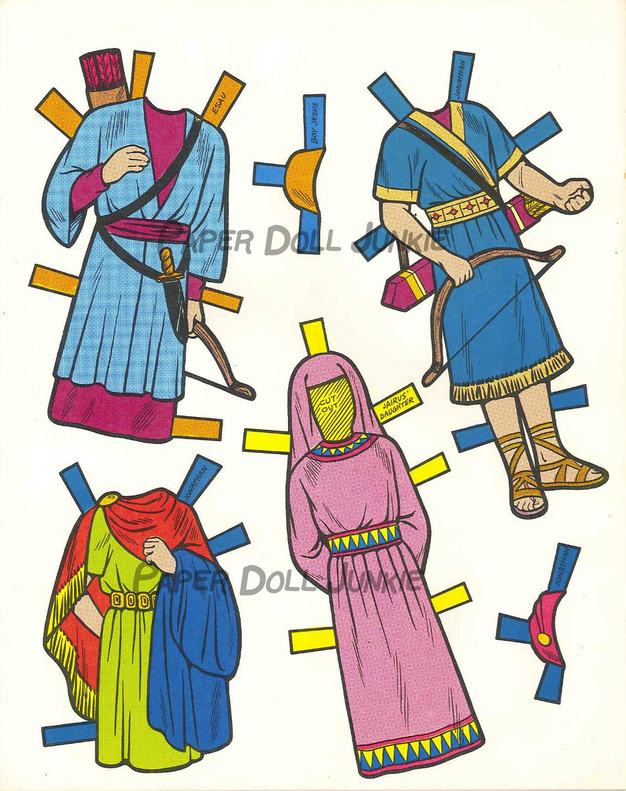 Bible Children Paper Dolls Vintage Paper Doll Printables PDF And 