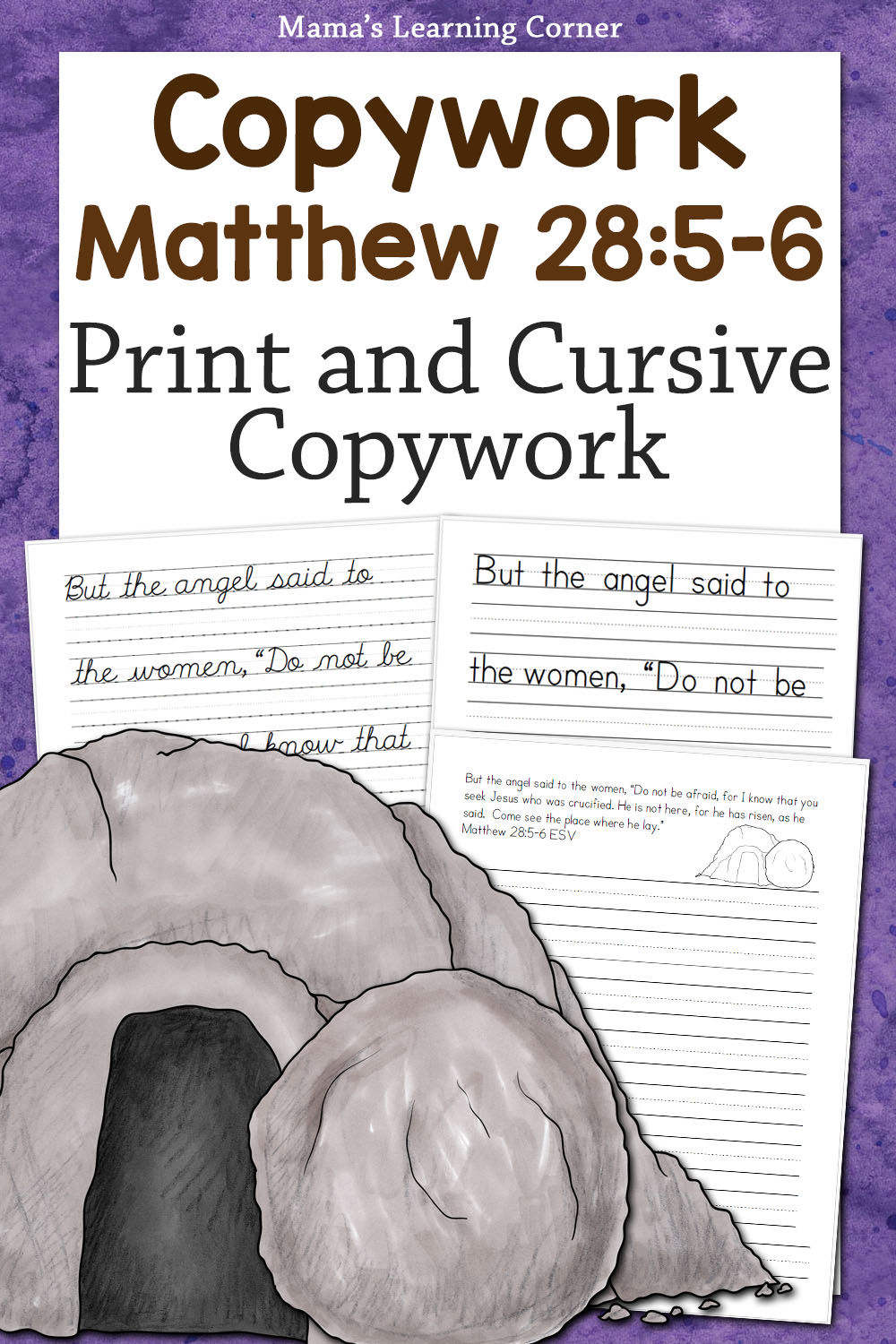 Bible Copywork Matthew 28 5 6 He Is Risen Mamas Learning Corner Matthew 28 5 6