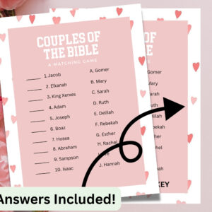 Bible Couples Match Game Valentine Bible Match Party Game Bible Games For Kids Adults Fun Church Party Games Etsy
