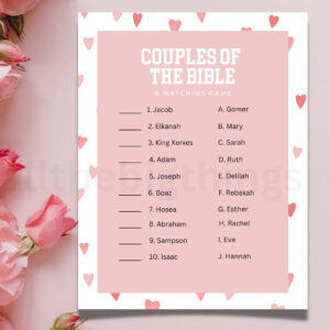 Bible Couples Match Game Valentine Bible Match Party Game Bible Games For Kids Adults Fun Church Party Games Etsy