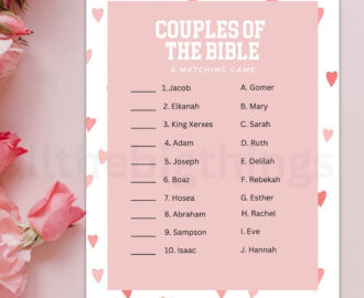 Bible Couples Match Game Valentine Bible Match Party Game Bible Games For Kids Adults Fun Church Party Games Etsy