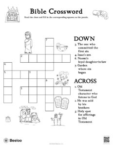 bible crossword beeloo printable crafts and activities for kids