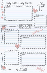 Bible Doodles Daily Bible Study Sheets Digital Download All