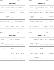 Bible Drill Bingo Cards WordMint
