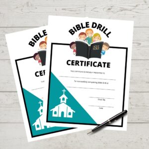 Bible Drill Certificate Achievement Award Bible Study Certificate Of Completion Printable Instant Download Print At Home church Award Etsy