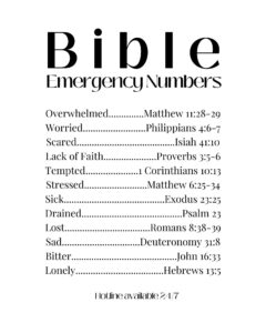 Bible Emergency Numbers A Helpful Resource
